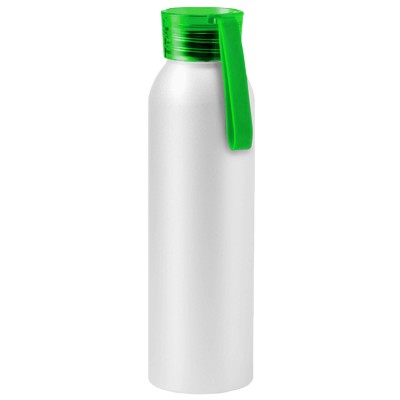 Бутылка для воды 650мл, белая с салатовой крышкой