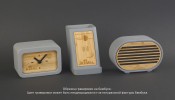Часы с беспроводным зарядным устройством, камень/бамбук, цвет серый/бежевый