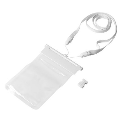 Чехол водонепроницаемый для смартфонов со шнурком ПВХ/АБС пластик,16,8 х 11,6 х 0,8 см, прозр/белый