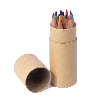 Набор цветных карандашей мини в тубусе, 12 цветов