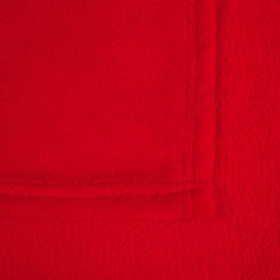 Плед 125x150см длинноворсный флис, красный