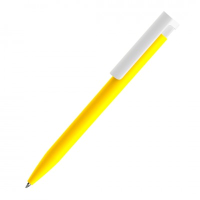 Ручка шариковая с покрытием софт-тач, желтая