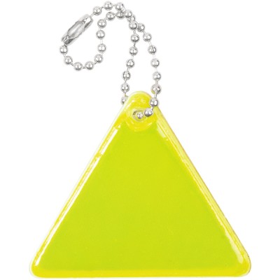 Светоотражатель, треугольник,  5х4,3см, ПВХ, желтый неон