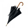 Зонт-трость 103см с деревянной ручкой, черный