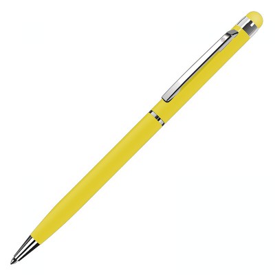 Ручка шариковая со стилусом, желтая