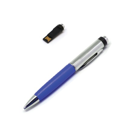 Флешка ручка  32 Гб пластик/металл, синий
