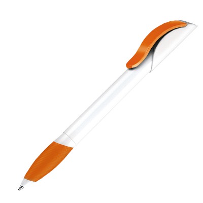 Ручка шариковая Hattrix Polished Basic Soft grip zone ClipMetal белый/оранжевый 151