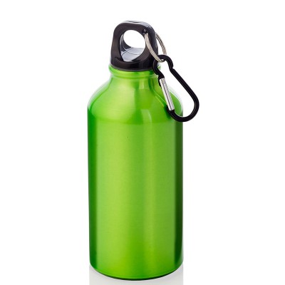 Бутылка для воды с карабином, зеленая, 350мл