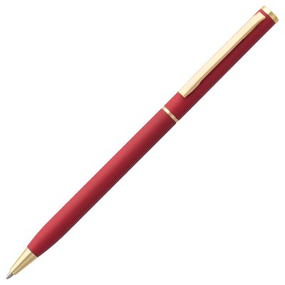 Ручка шариковая, красная с золотистой отделкой