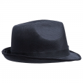 Шляпа, полипропилен, чёрная с чёрной лентой