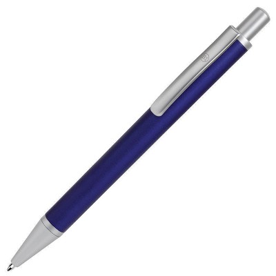 Ручка шариковая, синяя, серебристая синий, серебристый.