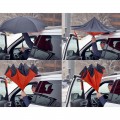 Зонт-трость "наоборот", механический красный 199С