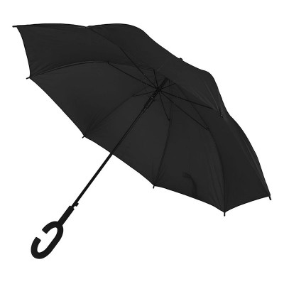 Зонт-трость, полуавтомат, черный, 105см