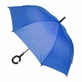 Зонт-трость, полуавтомат, синий, 105см