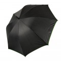 Зонт-трость, черный с зеленой отделкой, 103см