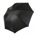 Зонт-трость, черный с синей отделкой, 103см