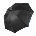 Зонт-трость, черный с голубой отделкой, 103см