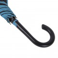 Зонт-трость, черный с голубой отделкой, 103см