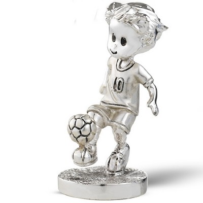 Статуэтка "Юный Футболист", серебро, 4х9см серебро