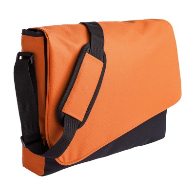 Конференц-сумка, 38х31х8см, оранжево-черная