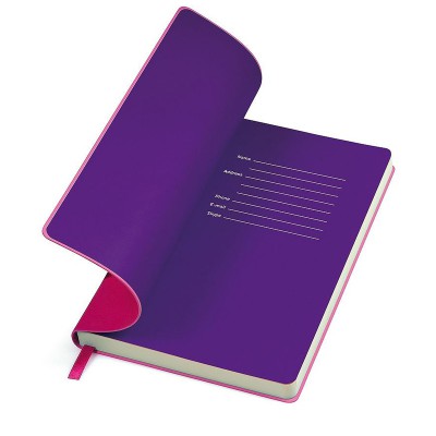 Бизнес-блокнот, формат А5, в линейку, розовый/фиолетовый
