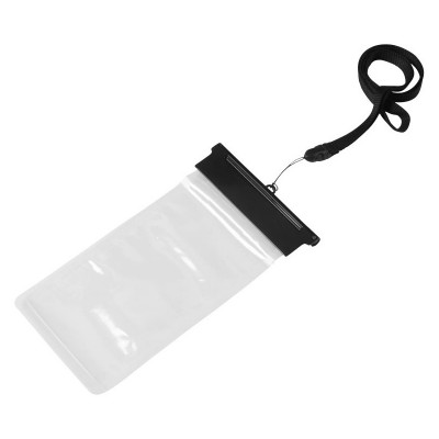 Чехол водонепроницаемый для смартфонов со шнурком ПВХ/АБС пластик,16,8 х 11,6 х 0,8 см,прозр/черный