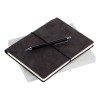 Набор ежедневник, недатированный+ручка искусственная кожа; металл; картон, черный