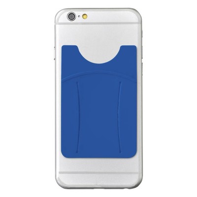 Картхолдер для телефона с отверстием для пальца, 8,6 х 5,8 см, силикон, ярко-синий