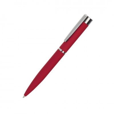 Ручка шариковая АЙС, покрытие soft touch,  красная