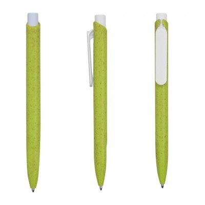 Ручка шариковая ECO из пшеничной соломы, зеленое яблоко