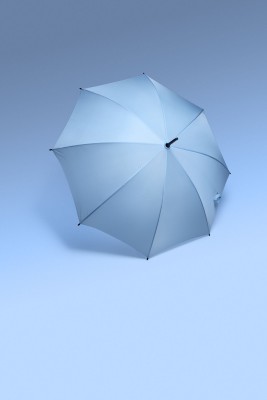 Зонт-трость 100см с деревянной ручкой, голубой