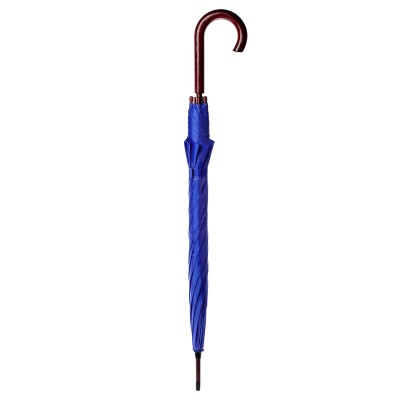 Зонт-трость 100см с деревянной ручкой, ярко-синий