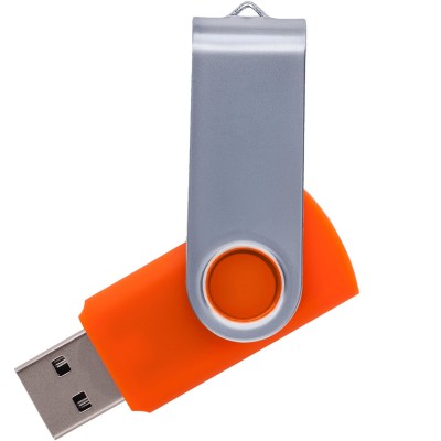 Флешка 64Гб с покрытием soft-touch, оранжевая