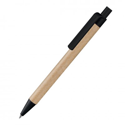 Ручка шариковая из переработанной бумаги, черная