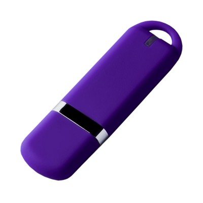 Флешка 16Гб пластик с покрытием soft-touch, фиолетовая