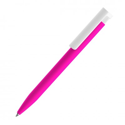 Ручка шариковая с покрытием софт-тач, розовая