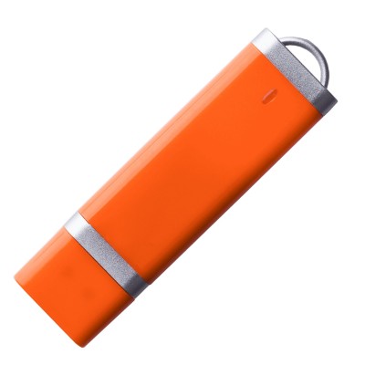Флешка 16Гб пластик, оранжевая, 7,4x2x0,7см