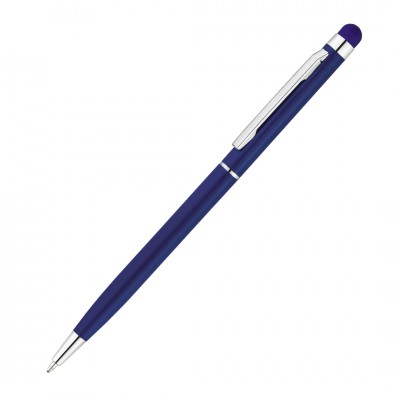 Ручка шариковая, стилус, металл, синяя