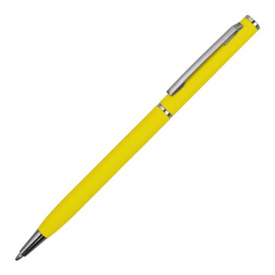 Ручка шариковая, металл, софт-тач, желтый