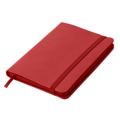 Блокнот А6 с элементами планирования, красный, кремовый блок, красный обрез