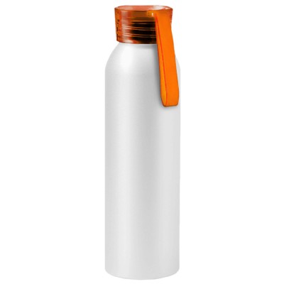 Бутылка для воды 650мл, белая с оранжевой крышкой