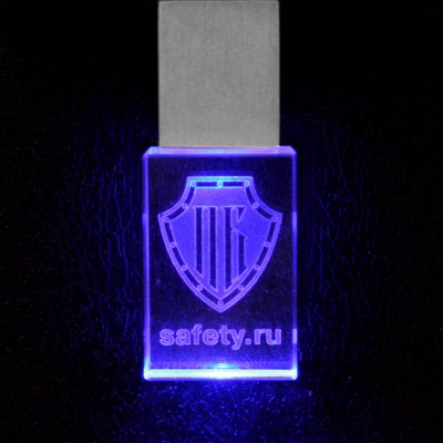 Флешка светящаяся с объемным 3D логотипом,  52x17x0, 9 см