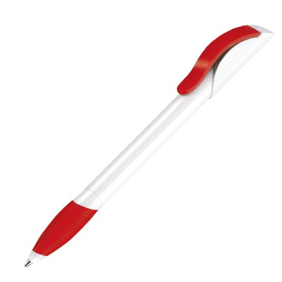 Ручка шариковая Hattrix Polished Basic Soft grip zone белый/красный 186