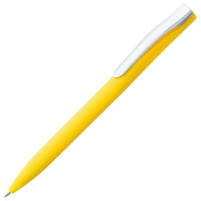 Ручка шариковая, покрытие Soft Touch, желтая