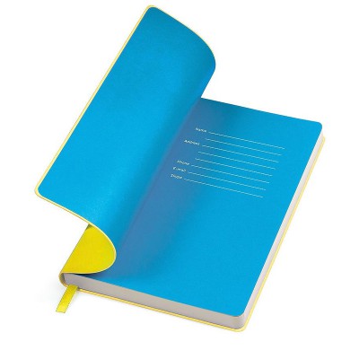Бизнес-блокнот, формат А5, в линейку, желтый/голубой