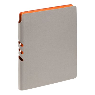Ежедневник 15,7х20,8 см., с карманом для ручки, недатированный, серебристо-оранжевый