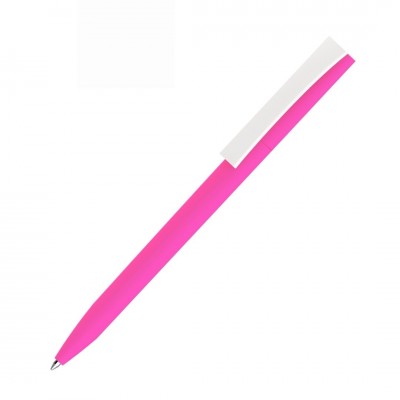 Ручка шариковая ZET, софт-тач, розовая