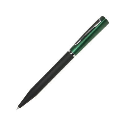 Ручка шариковая пластик/металл, покрытие софт тач, зеленая