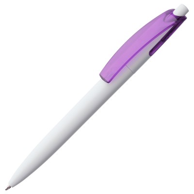 Ручка шариковая 14,4х1,1см белая с фиолетовым