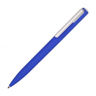 Ручка пластиковая шариковая, покрытие soft-touch, пластик, синяя